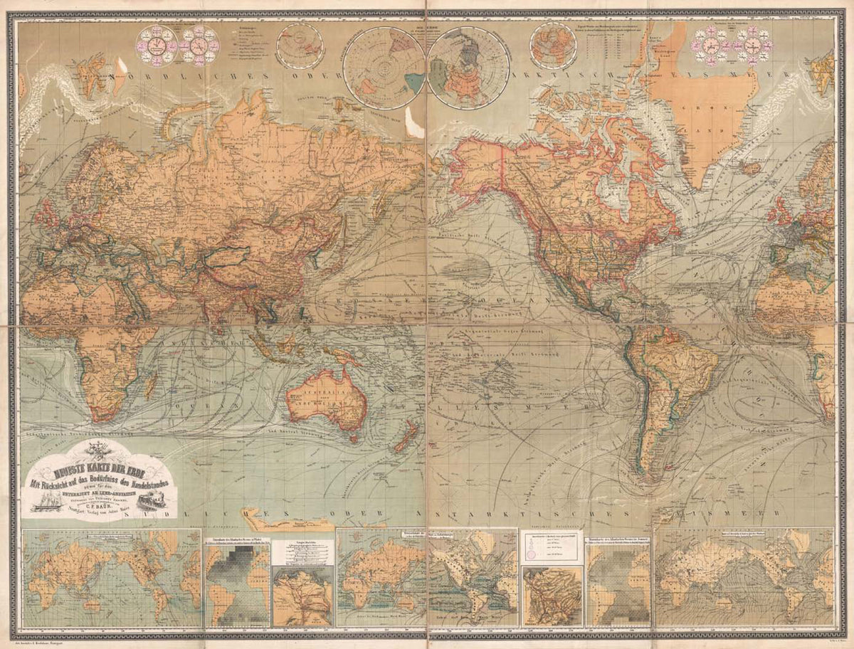 Retro World Map Mural Wallpaper M9166