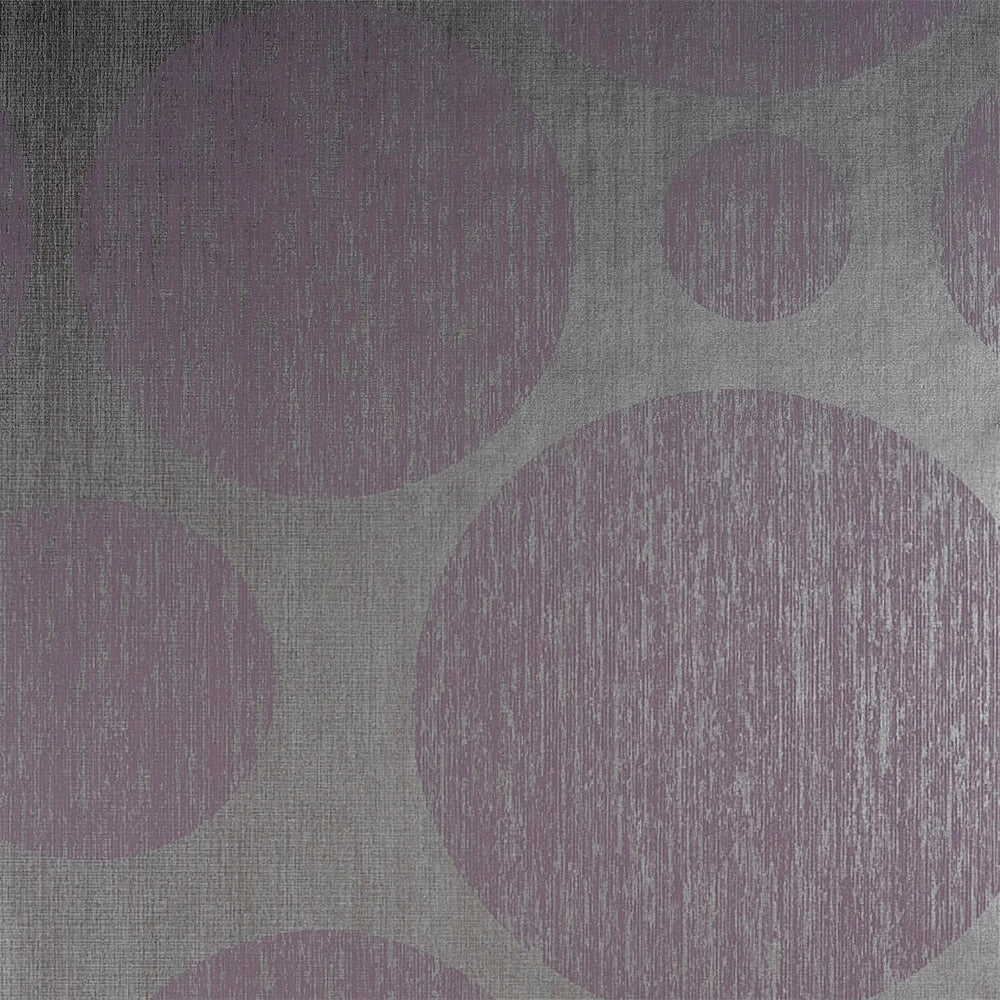 Contemporary Geometric Metallic Circle Purple Wallpaper R3934