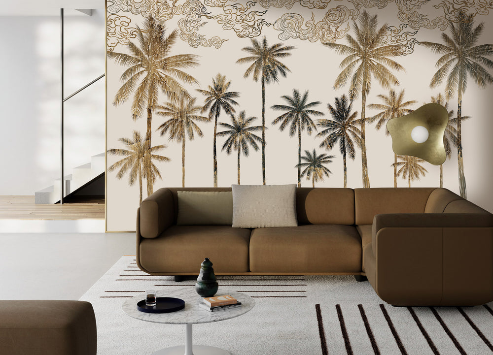Natural Palm Trees Mural Wallpaper M1130 - Sample