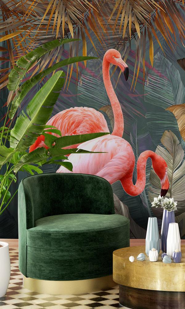 Multicolor Tropical Landscape Mural M9964-Sample