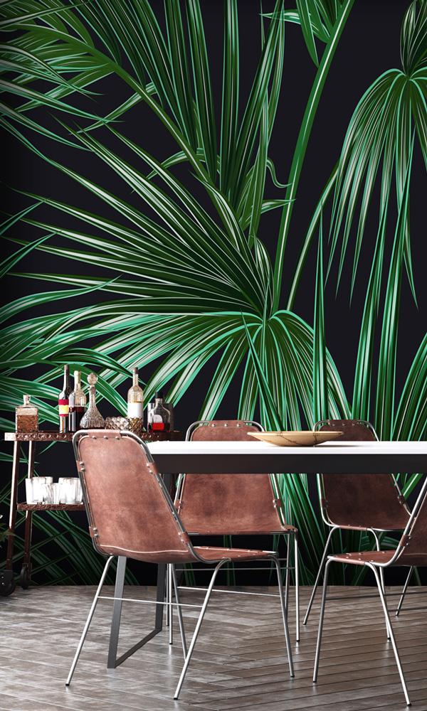 corporate office tropical needle leaves wallpaper