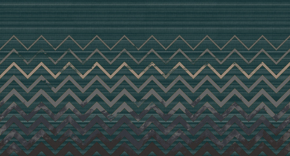 zigzag striped mural wallpaper