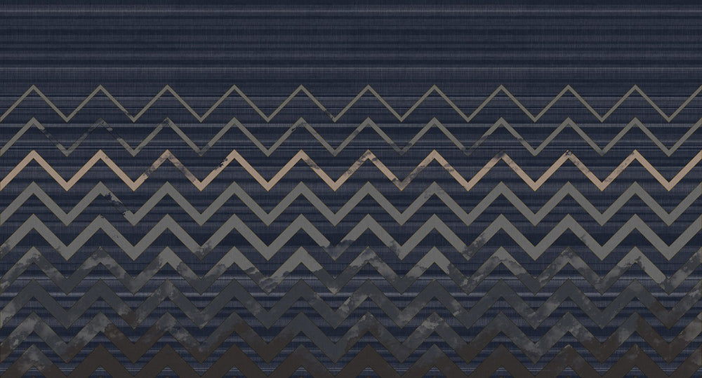 zigzag striped mural wallpaper
