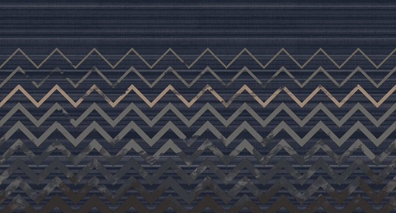 zigzag striped mural wallpaper