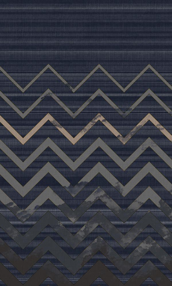 zigzag striped mural wallpaper