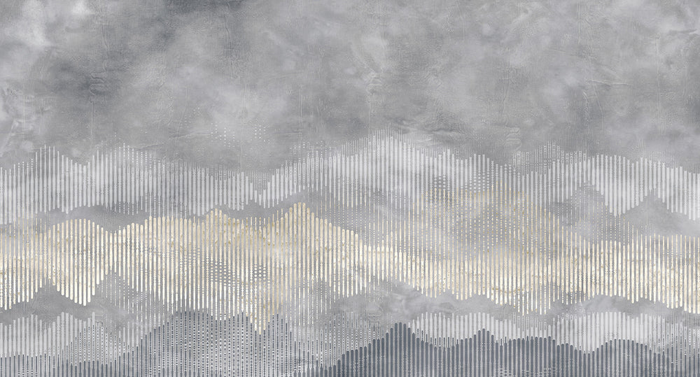 geometric abstract mountains mural wallpaper
