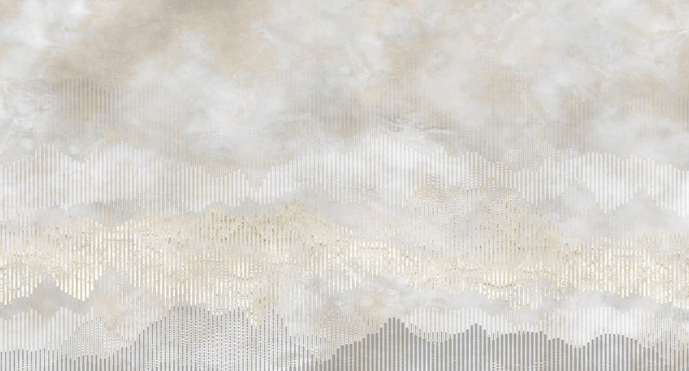 geometric abstract mountains mural wallpaper