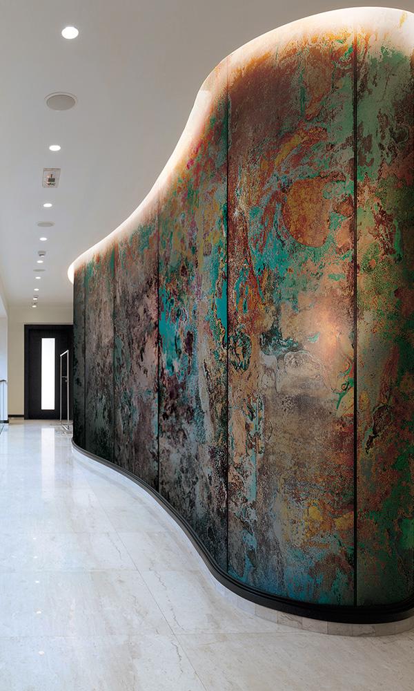 faux effects metal mural wallpaper