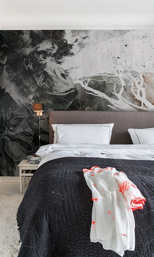 african nature illustration mural wallpaper