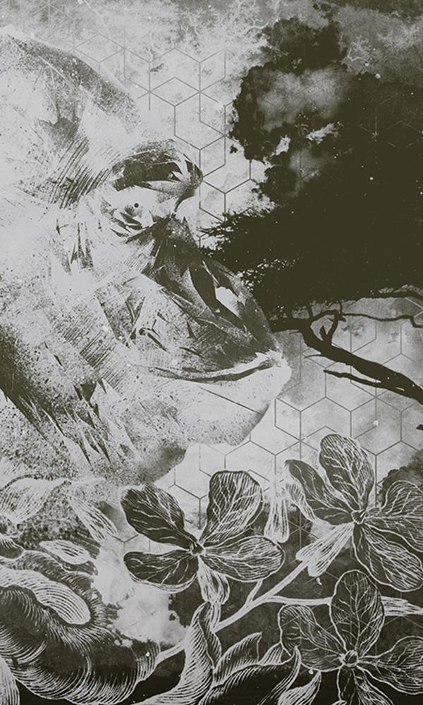 african nature illustration mural wallpaper