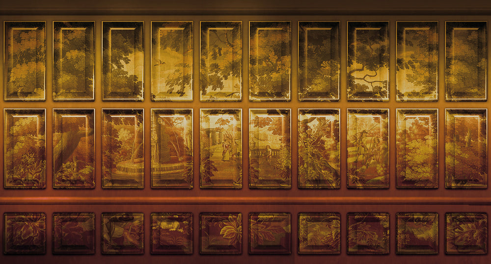 Orange Faux Art Panels M9498