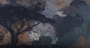 abstract galaxy landscape mural wallpaper