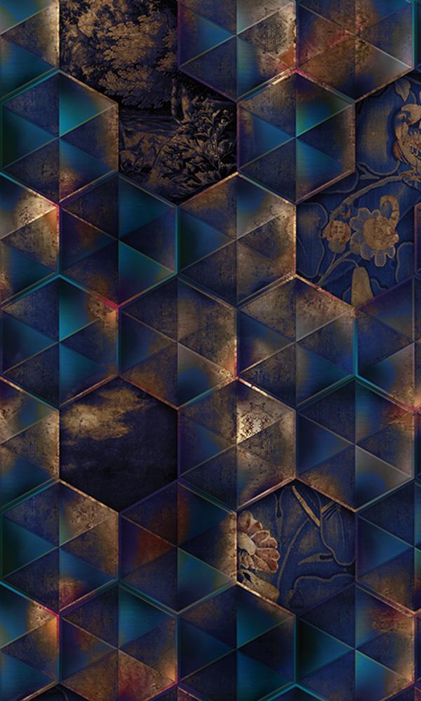 reflective tiles mural wallpaper