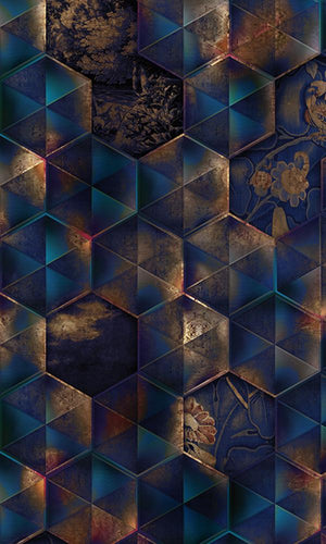 reflective tiles mural wallpaper