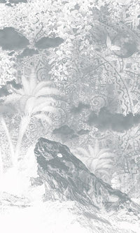floral mandala landscape mural wallpaper