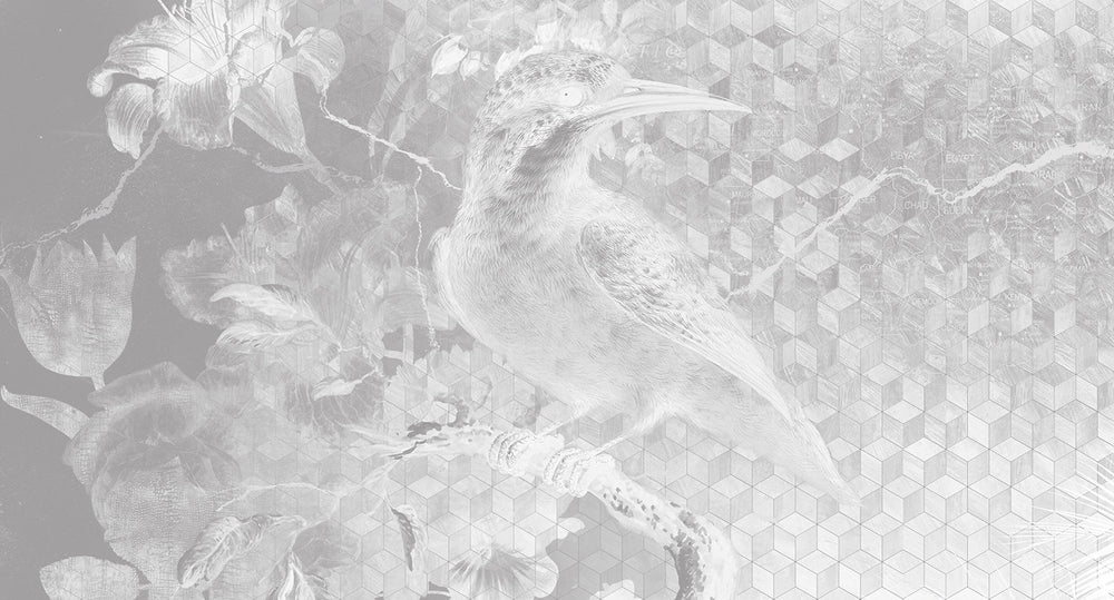 floral bird mural wallpaper