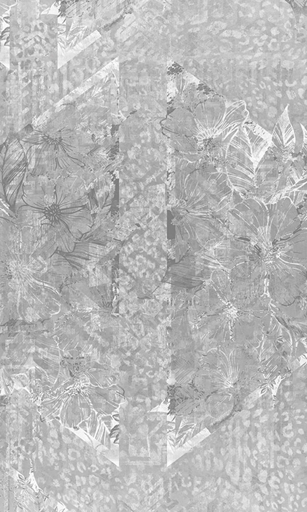 geometric floral diamonds mural wallpaper