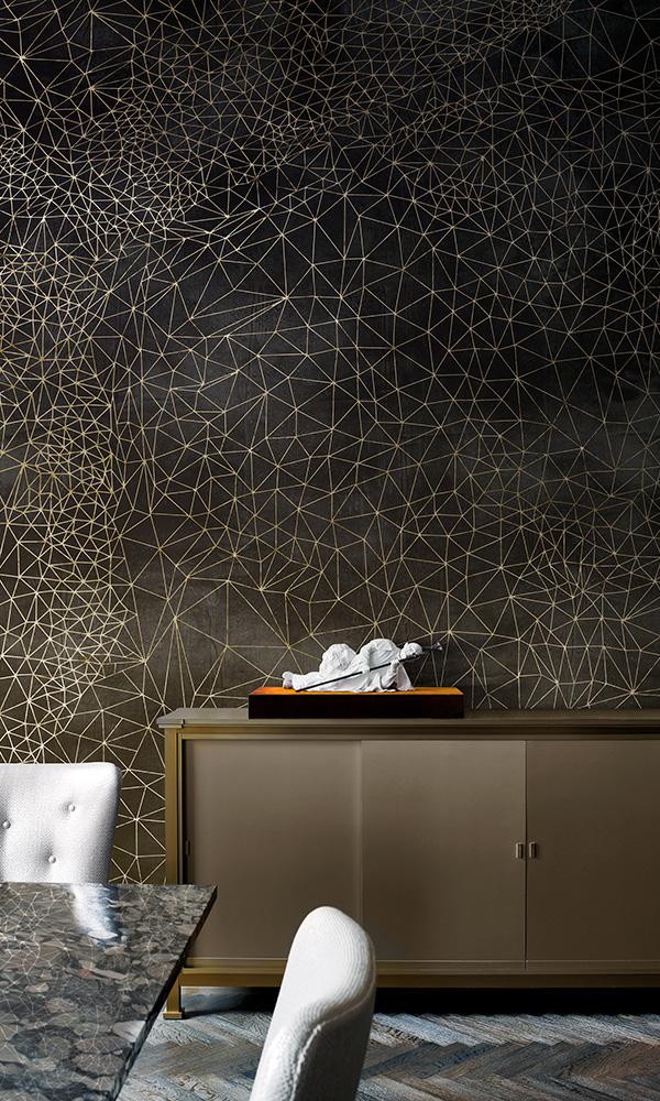 geometric space dining room wallpaper mural