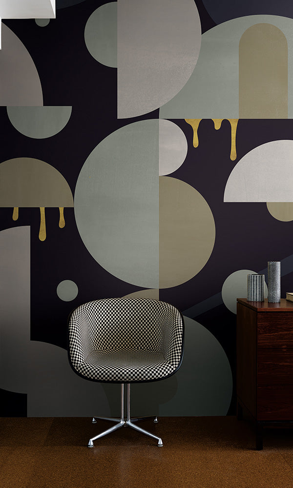 funky retro geometric bedroom wallpaper