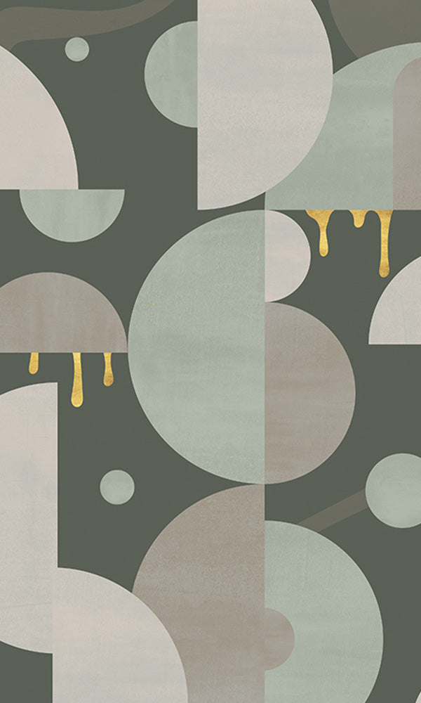 funky geometric retro wallpaper mural
