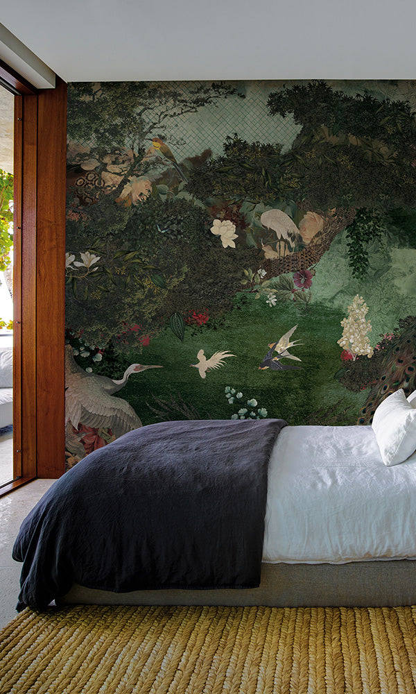 classic nature garden bedroom wallpaper mural