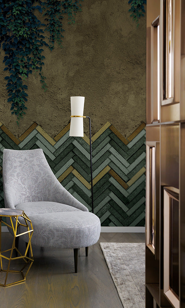 faux living wall wallpaper mural