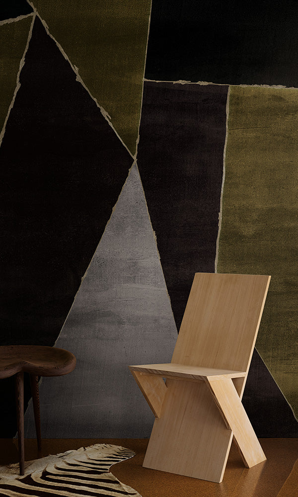 abstract geometric patchwork living room wallpaper mural