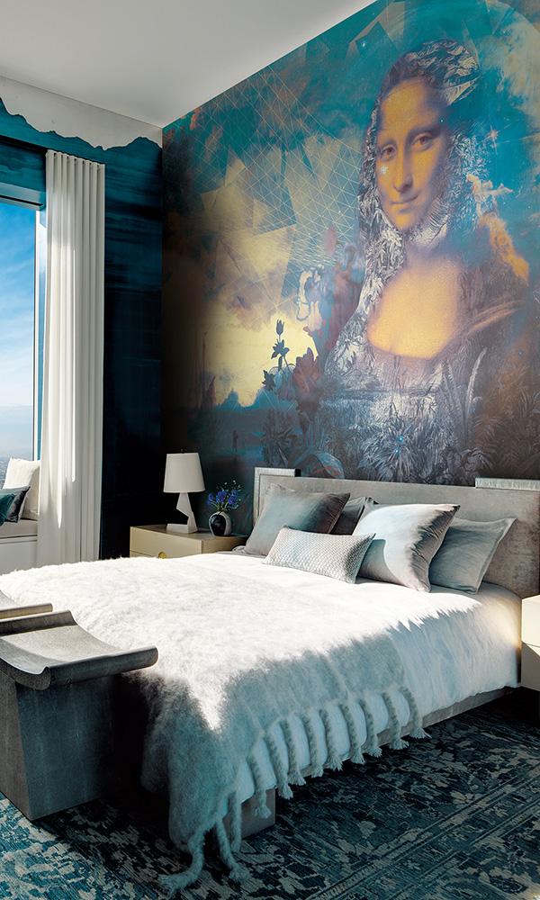 mona lisa abstract wallpaper mural