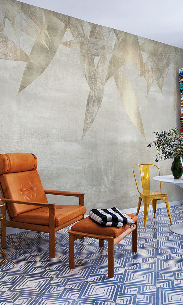 tropical botanical leaves wallpaper mural