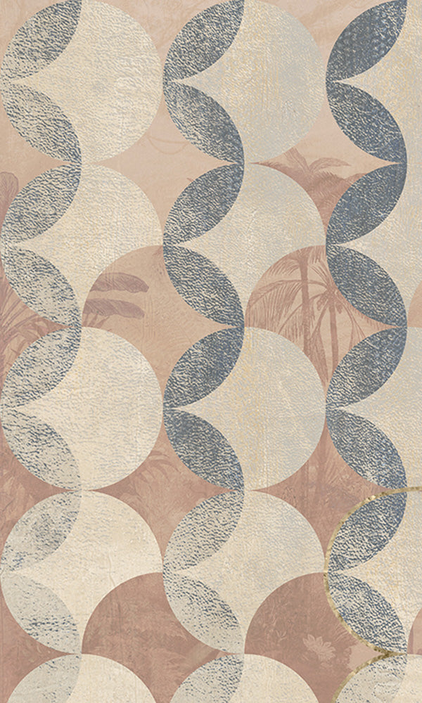 tropical geometric wallpaper mural