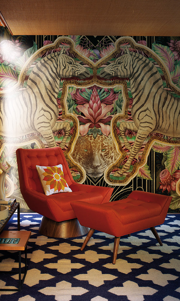 psychedelic zebras funky wallpaper mural