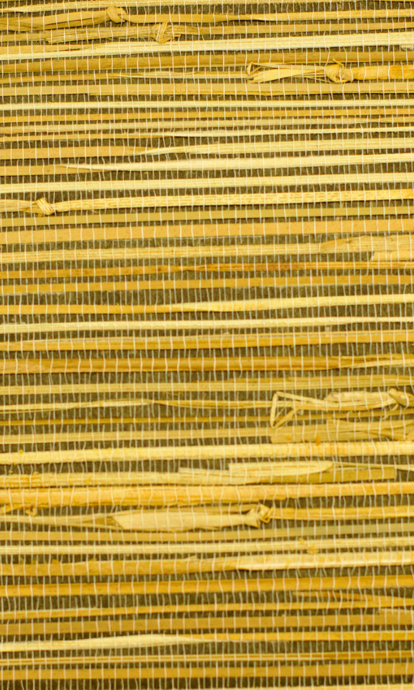 Majestic Grasscloth Yellow Stripe Kapok Woven Wallpaper R2011