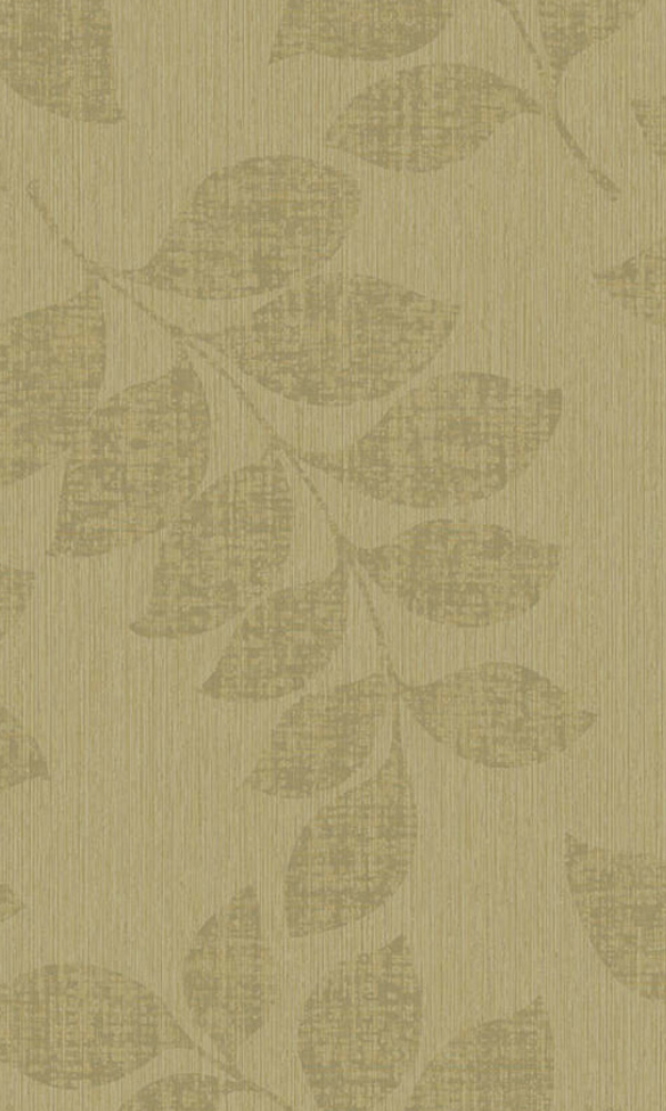 Modern Classic Satin Luxury Golden Brown Leaf Branches Wallpaper R3775