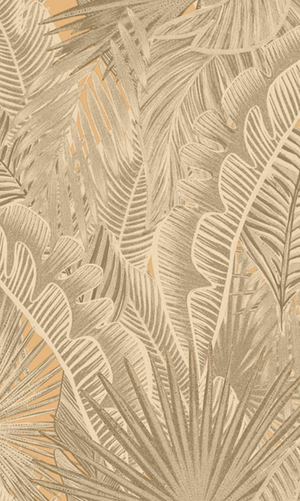 Beige Bold Tropical Leaves Wallpaper R7905