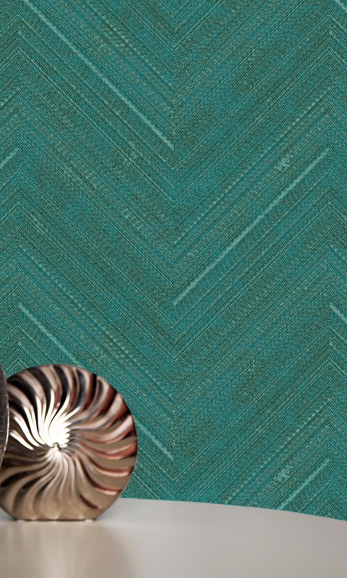 Emerald Herringbone Geometric Wallpaper R7911
