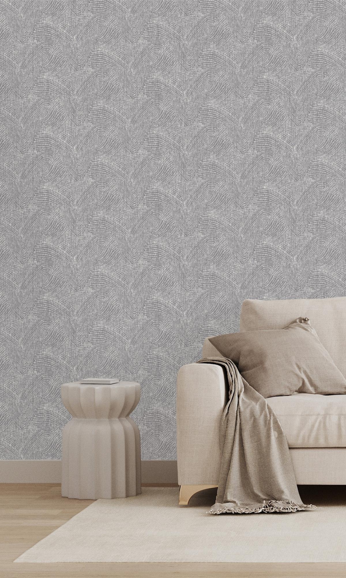 Dark Grey Art Deco Textured Wallpaper R7913