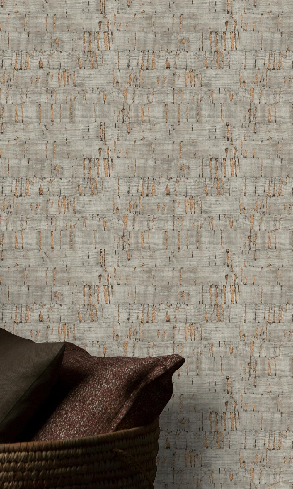 Taupe Cork-like Natural Wallpaper R7919