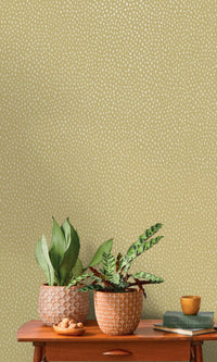 Ochre Dotted Plain Simple Textured Wallpaper R7604
