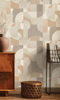 Orange & Yellow Retro Abstract Shapes Geometric Wallpaper R7696