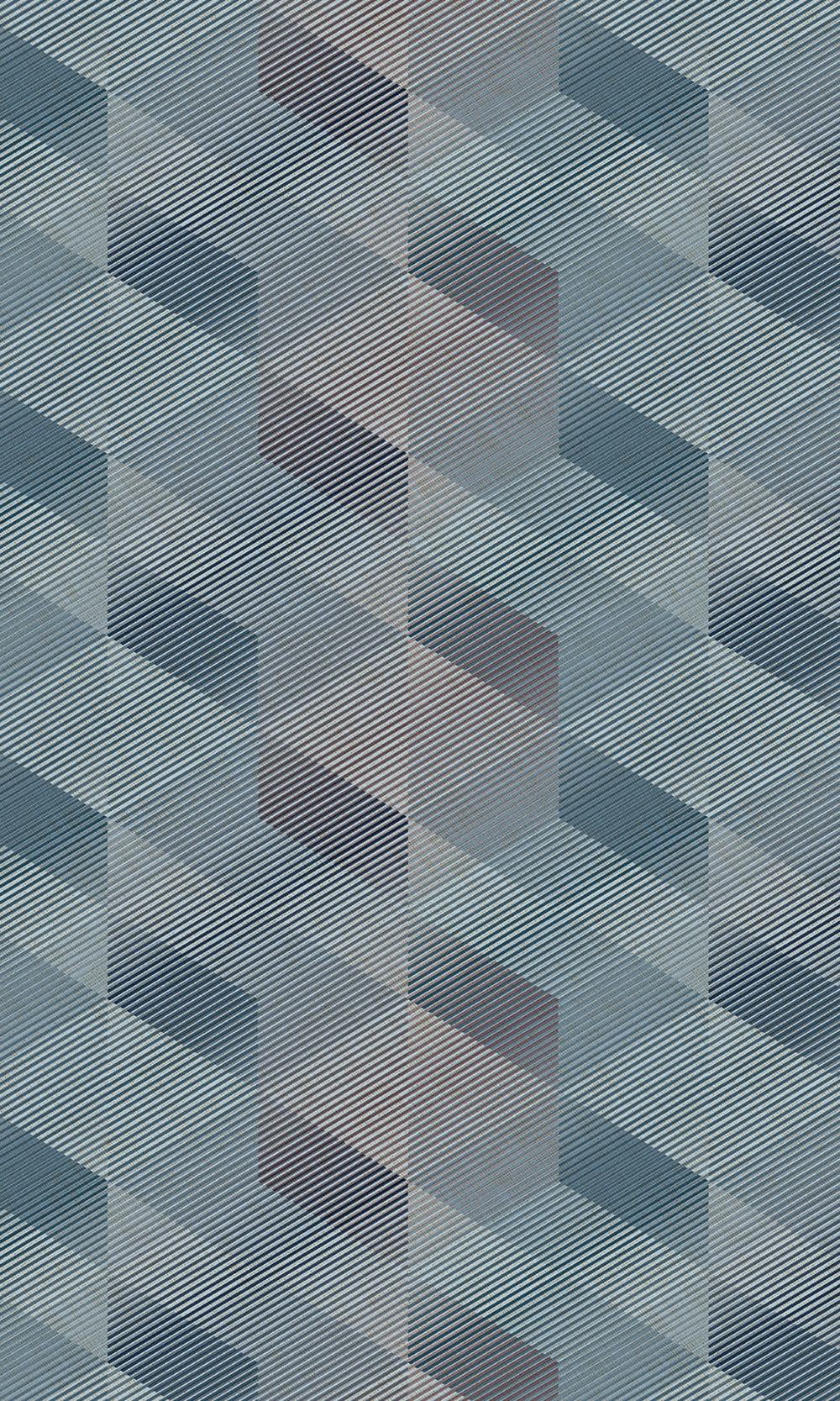 Petrol 3D Rhombus Stripe Geometric Wallpaper R8103