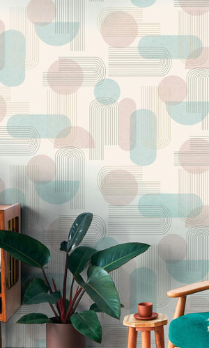 geometric arch wallpaper