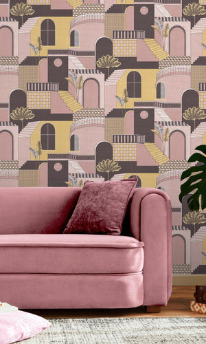 pink metallic wallpaper
