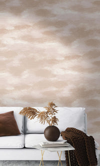 Pink Cloud-like Metallic Textured Wallpaper R7701