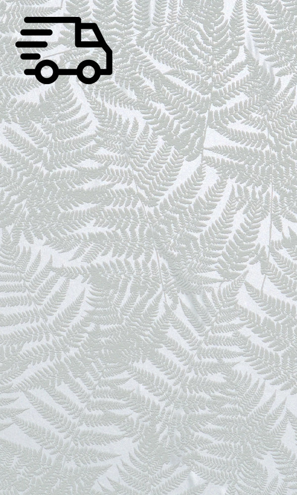 Pumice and White Abstract Fern Wallpaper R1528