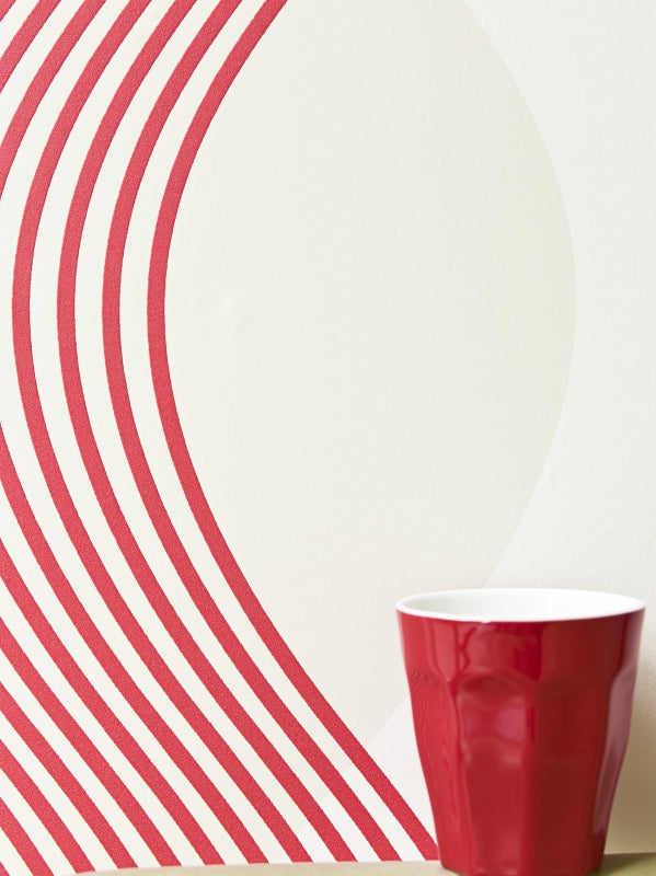 Red Wavy Striped Wallpaper SR1653 | Elegant Home Decor Ideas