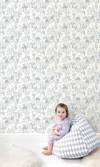 children's wallpaper illustrated houses