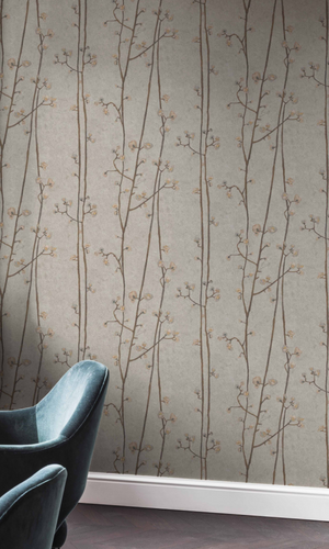 grey plum branches wallpaper