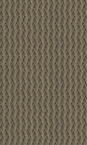 Black & Gold Leaf Like Architectural Wallpaper R7379