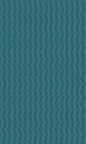 Azure Blue & Emerald Leaf Like Architectural Wallpaper R7381