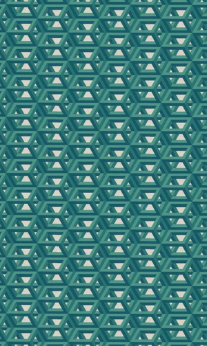 Azure Blue & Emerald Fibrous Web Geometric Wallpaper R7386